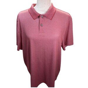 Tasso Elba Supima Men's Red Polo Golf Collared Cool Stretch Athletic Casual L